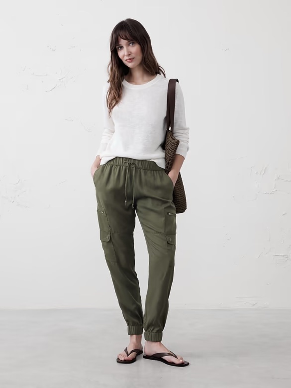 Banana Republic Olive Utility Cargo Joggers